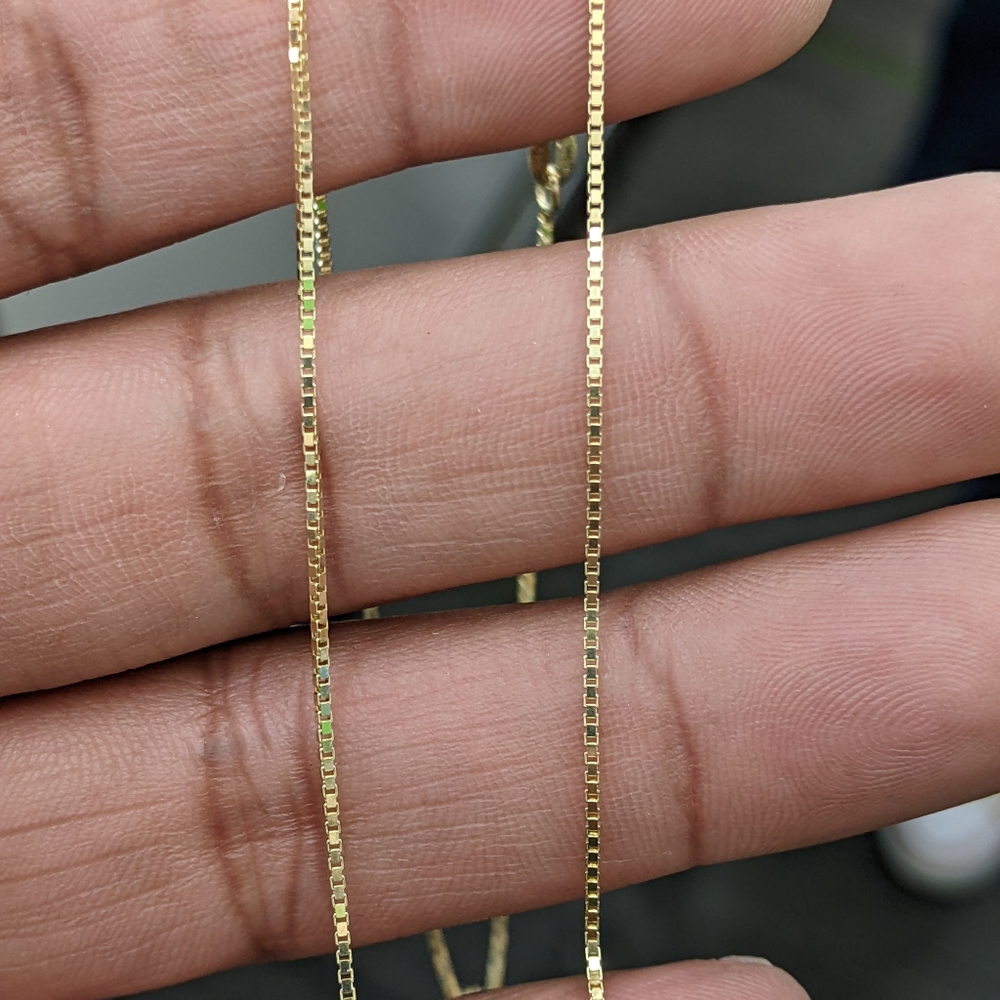 14kt Real Solid Gold Box Chain - image 3